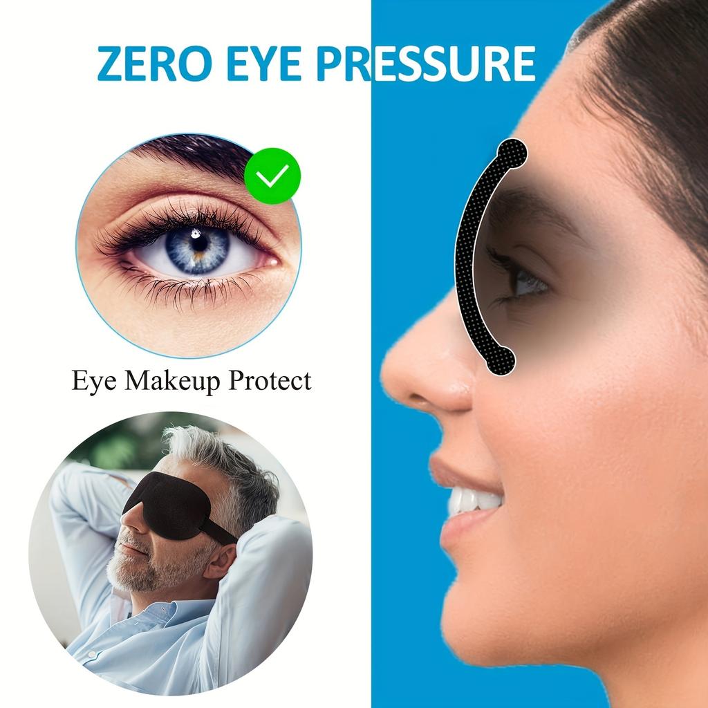 1pc Unisex Sleep Mask 3D Light Blocking Eye Mask Comfortable Polyester Ideal for Supine and Side Sleepers Eyepatch Mass Air Flow 3