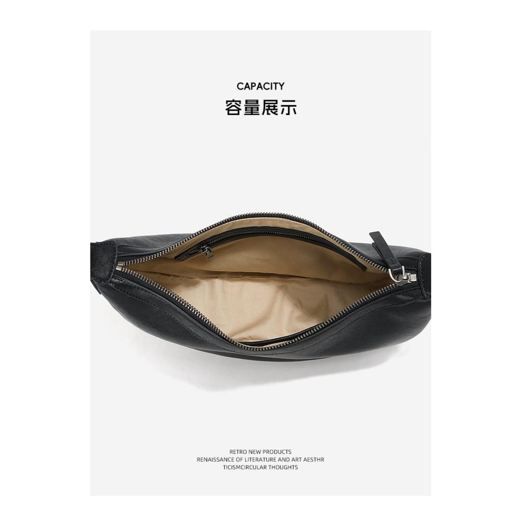 2026 Hobo Baotou Cowhide Large-capacity Crescent Shoulder Bag Women's Genuine Leather High-end Niche Underarm