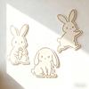 Cute Bunny Wall Decal Easter Wall Sticker Wooden Rabbit Animal Wall Art Decor for Kids