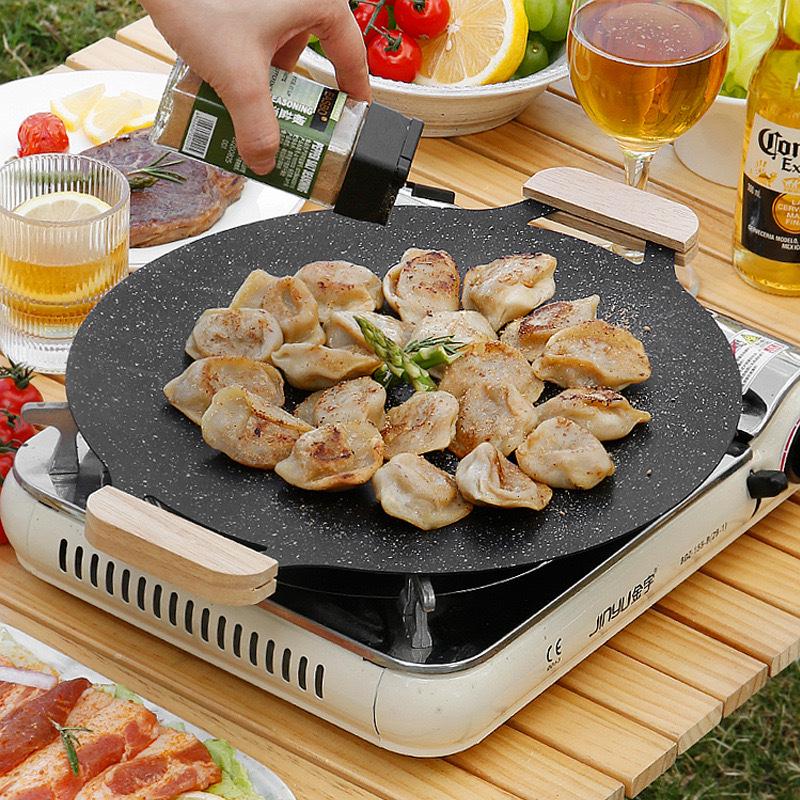 Portable Induction-Ready Korean BBQ and Camping Griddle Pan