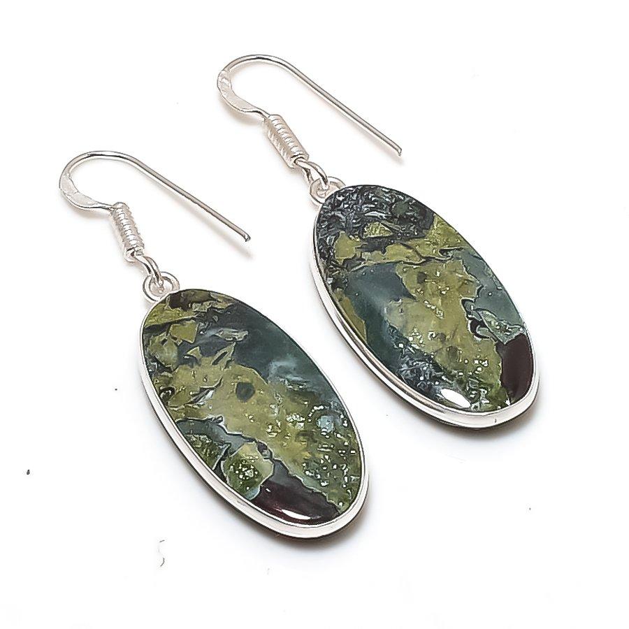 

Natural Dragon Blood Gemstone 925 Sterling Silver Jewelry Earring 1.85 AE-12243