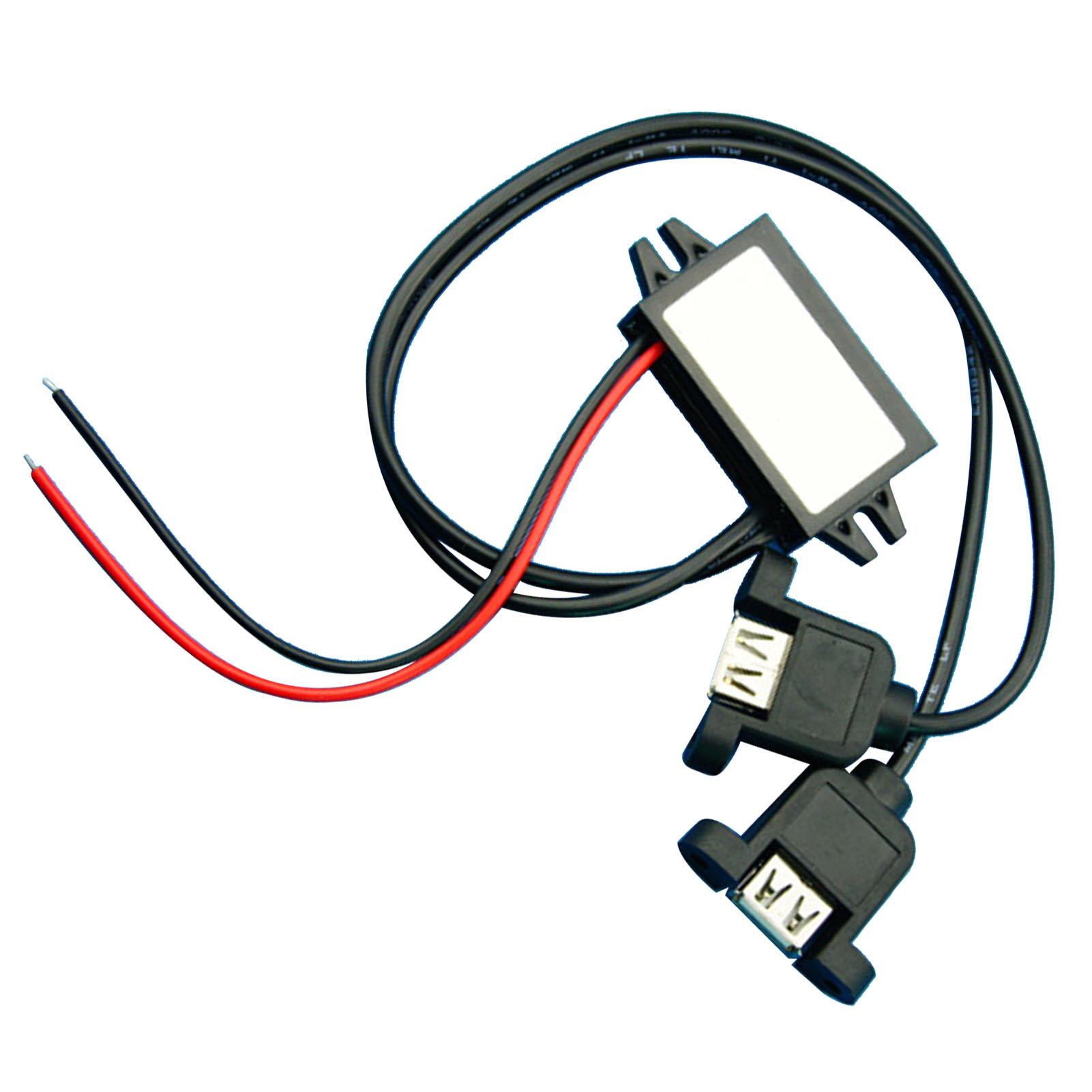 

DC to DC Buck Converter Module 12V to 5V Power Adapter Reduced Voltage Regulator Dual USB Output with Lug