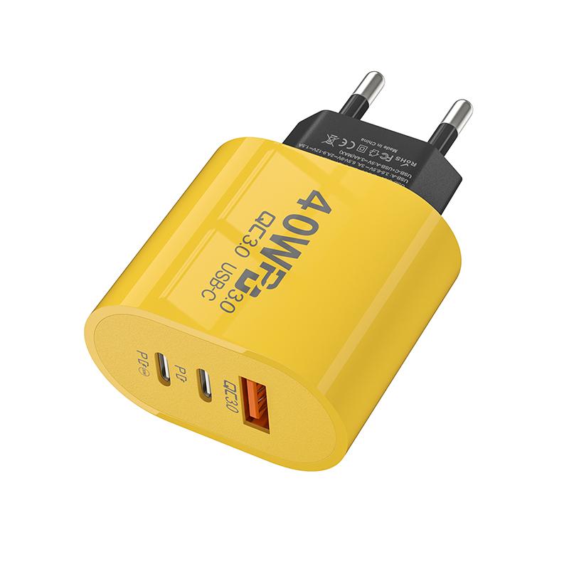 Caricabatterie USB C da 40W Quick Charge 3.0 Caricabatterie da Muro USB Tipo C PD Caricabatterie per Telefono Adattatore di Alimentazione per Telefono Cellulare Caricabatterie Rapido