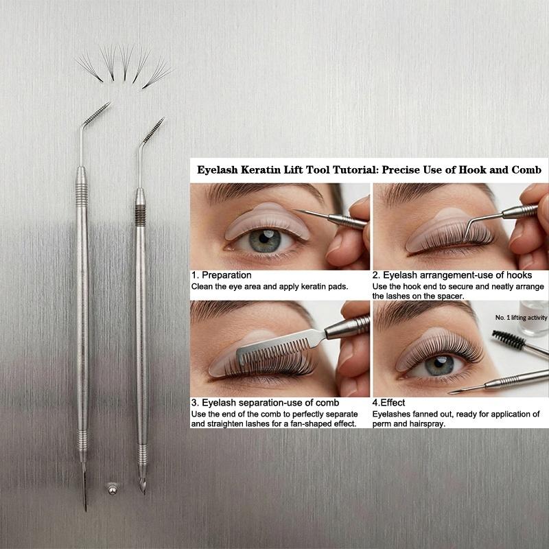 Double-headed Lash Lift Curler Eyelash Perming Stick Stainless Steel Cosmetic Applicator Comb Tool Eyelash Extension Supplies
