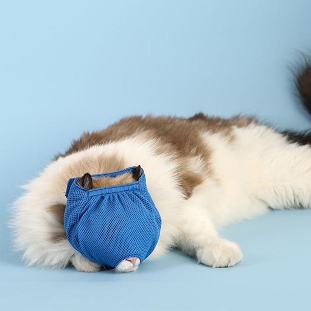 Breathable Cat Muzzle Mesh Cat Mouth Guard Muzzle New Anti Bite Muzzles  Kitten Bathing Bag