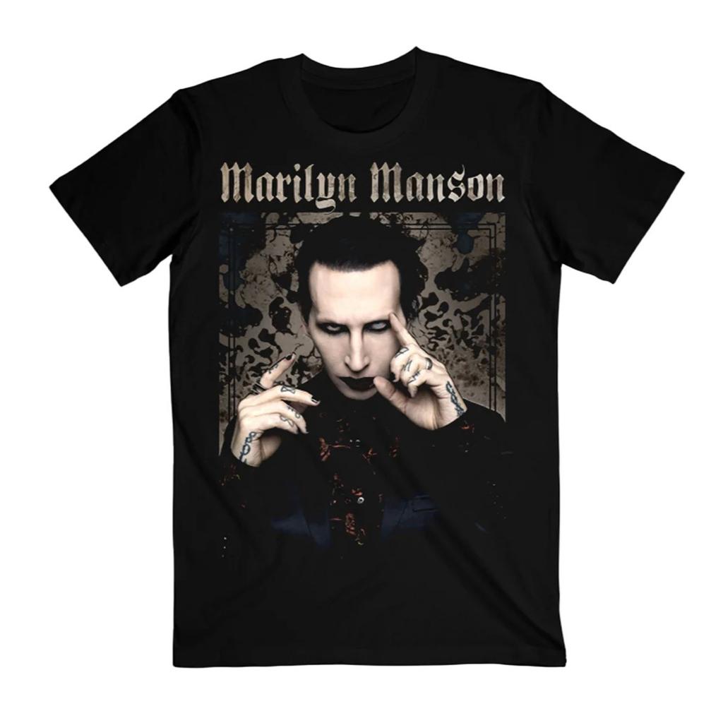 Marilyn Manson Band Psychic Horns graphic 2026 T shirt Cotton Unisex Men‘s Women's T-Shirt Y2k Oversized Vintage Tee Fans Gifts