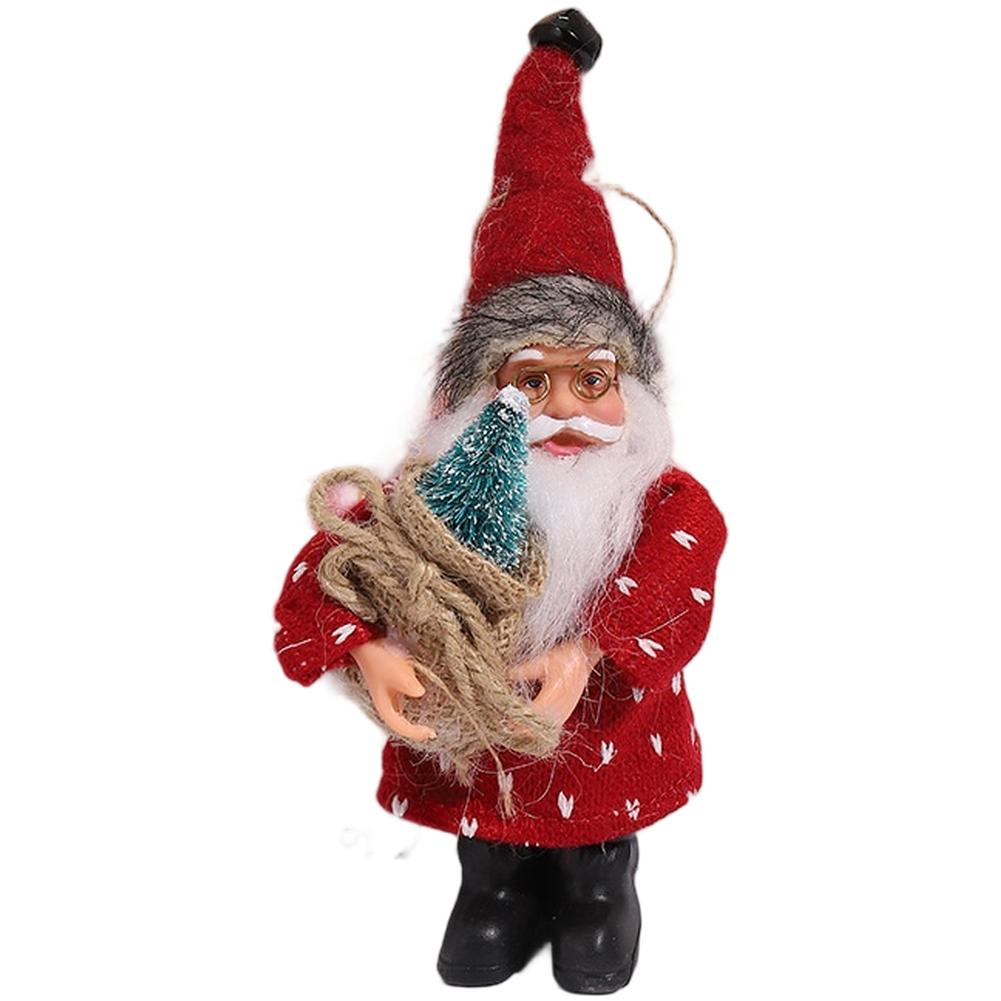 Santa Claus Doll Ornament Standing for Christmas For Home Decoration Window Display Shelf Tabletop Red White Color 19CM Size