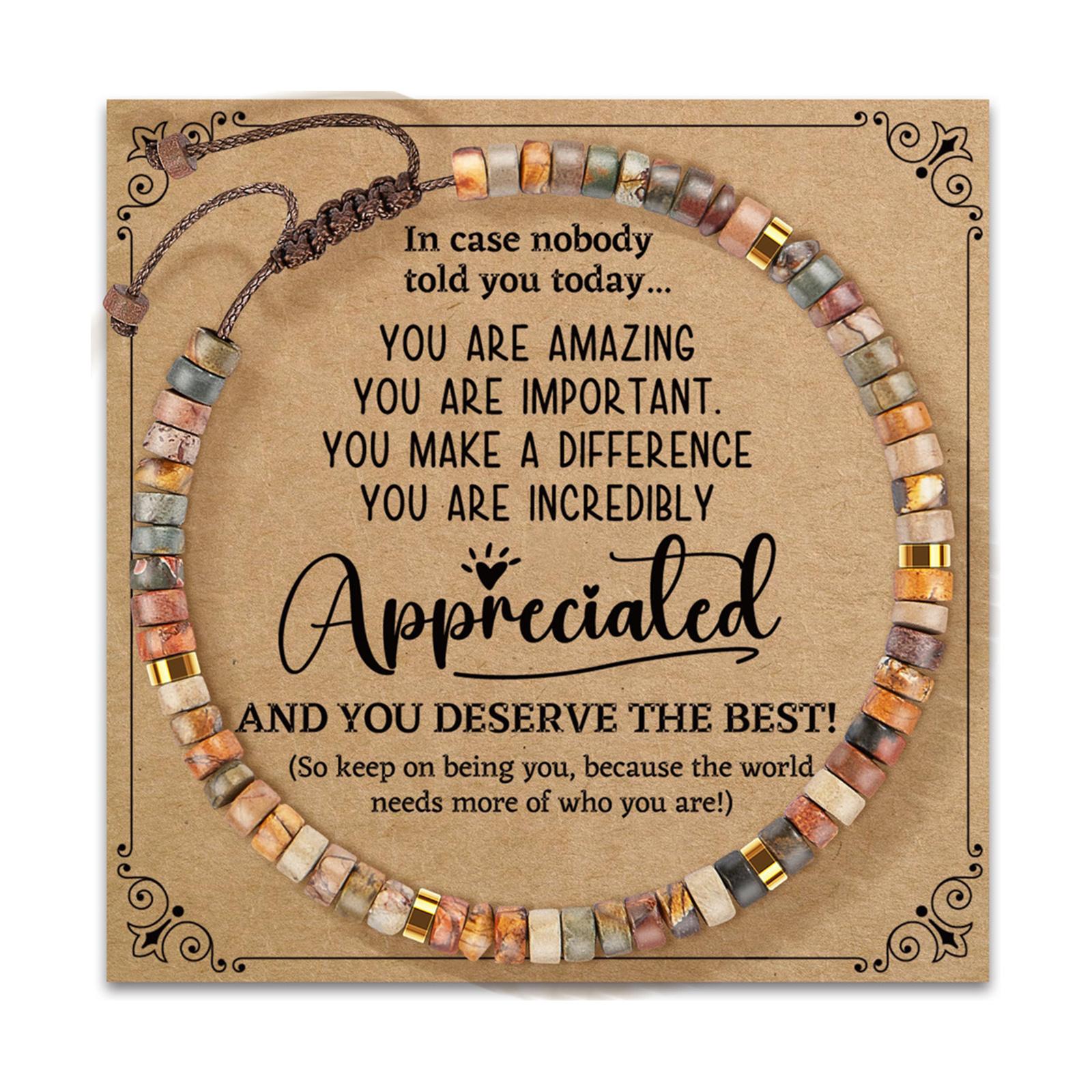 

Браслет ручной работы с регулируемым размером, уникальным дизайном и карточкой с благословением, портативный для подарков на день рождения, в различных цветах 4