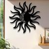 Sol och Måne Väggkonst Metalldekor Skulptur för Hem Halloween Julklapp