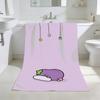 2D Flat - 1pc Purple Eggplant-Themed Beach Towel | Soft,Skin-Friendly,Non-Shedding, Easy To Clean, Durable, Resistant To Pilling