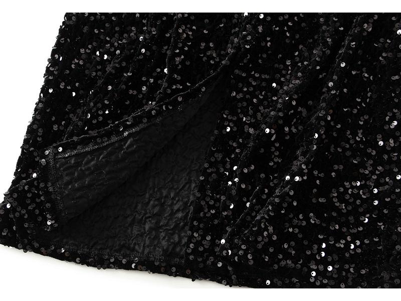 Autumn 2023 Women's Bodycon Sequin Midi Skirt with Back Slit (D8035)