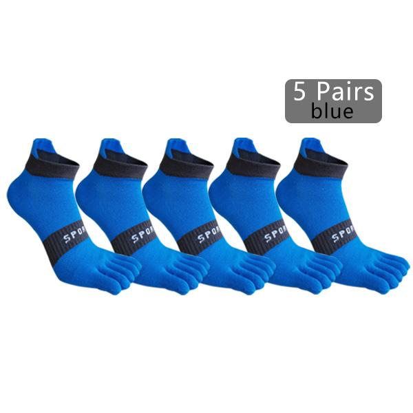 1/5 Pairs Men Ankle 5 Finger Socks Mesh Breathable Compression Sweat-Absorbing Shallow Mouth Fitness Hiking Sport Boat Toe Socks