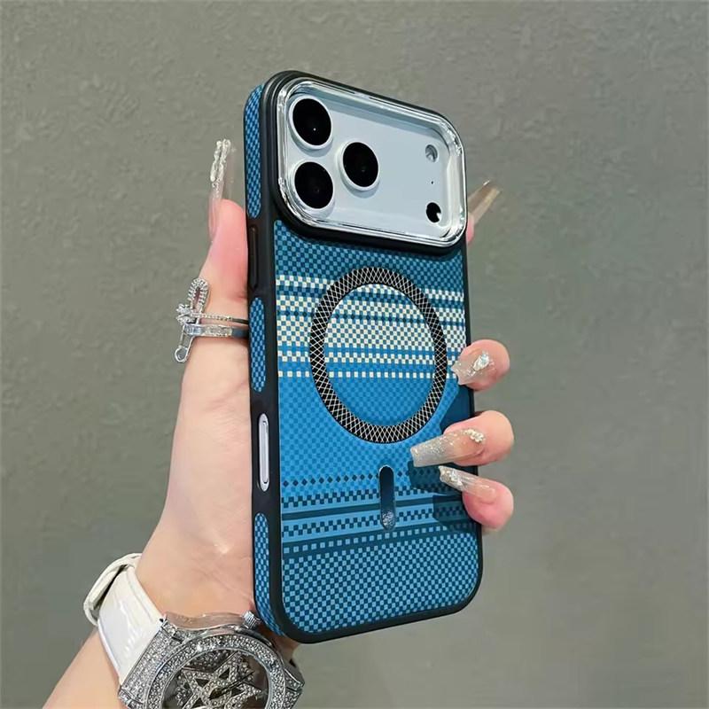 Slim Magnetic Striped Pattern Case for iPhone 17 Air Pro Max 16 15 14 Plus Pro Max for Magsafe Shockproof Ultra Thin Colorful Cover
