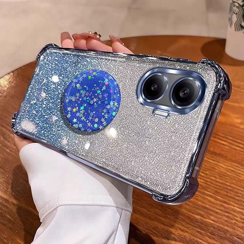 For POCO F7 Holder Case Luxury Shiny Protective Shockproof Stand Cover Case For Xiaomi Poco F7 F6 X7 Pro Ultra C71 Coque Shell