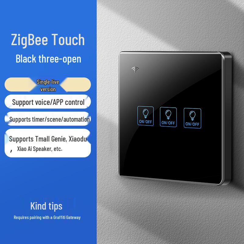 Zhengshang C4 ZigBee Graffiti Smart Switch, EU Standard, Voice-Activated, Compatible with Alexa & Google.