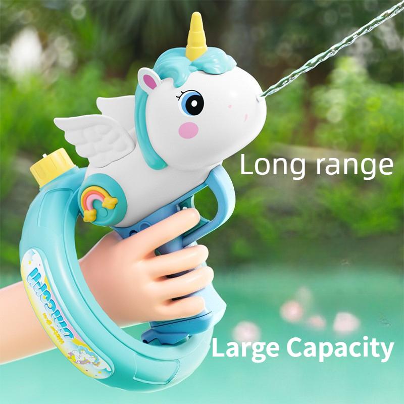 Unicorn Electric Squirt Gun Continuous Shooting Watergun Large Capacity Long Range Summer Beach Outdoor Play Toy