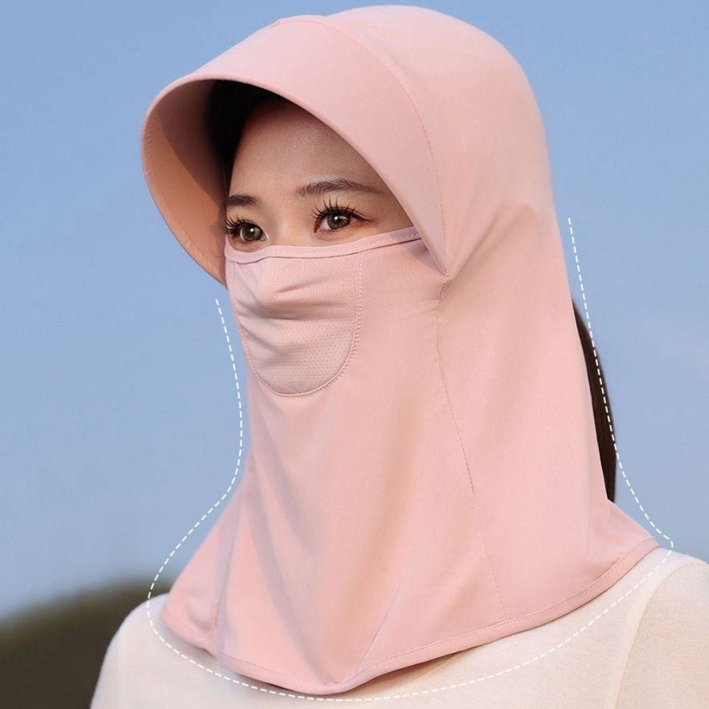 Dustproof Ice Silk Mask UV Protection UV Protection Veil Thin Sunscreen Face Cover  Riding