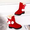 2025 Winter Girls' Slip-on Cotton Snow Boots - Fashionable Princess Style for Middle & Older Children