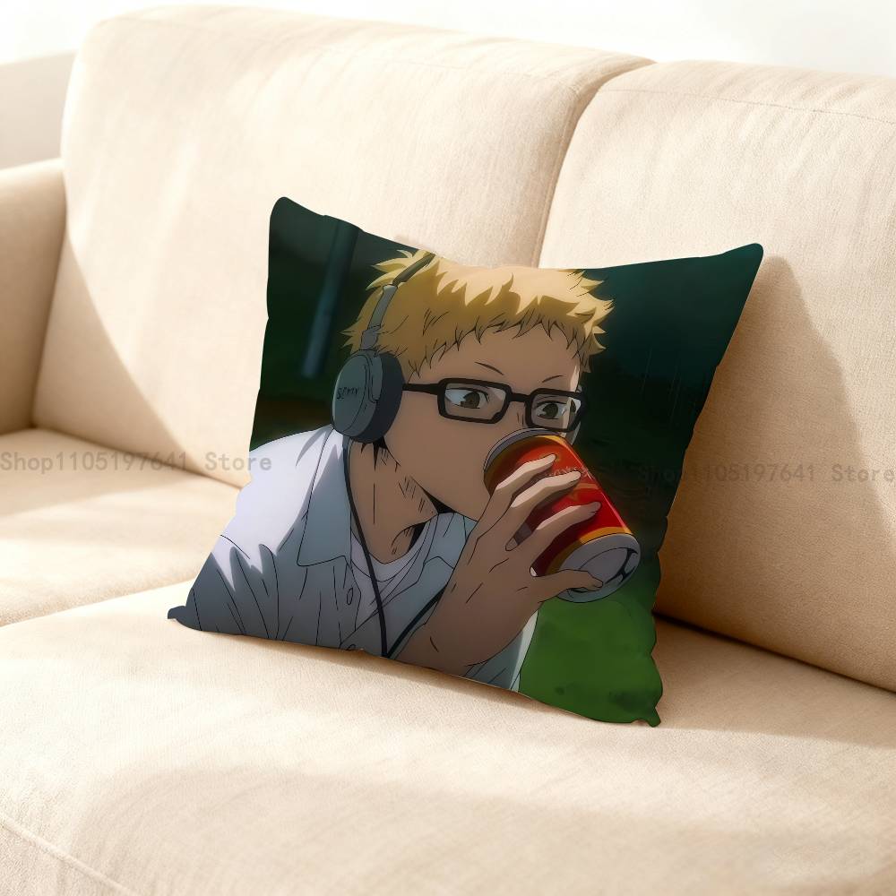 Klassische Anime H-Haikyuu Kissenbezug süße Cartoon Anime Peripherieartikel Schlafzimmer Sofa Dekorative Kissenhülle Weiche Kissenhülle