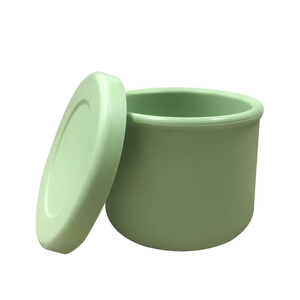 Silicone Bowl with Lid Preservation Box,Bento Lunch Box,Fruit Salad Preservation Bowl, Modern and Simple Sealed Circular Storage