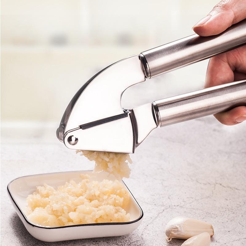 304 Stainless Steel Garlic Press Ginger Crusher Multifunction Manual Garlic Smasher Manual Press Grinding Tool Kitchen Supplies