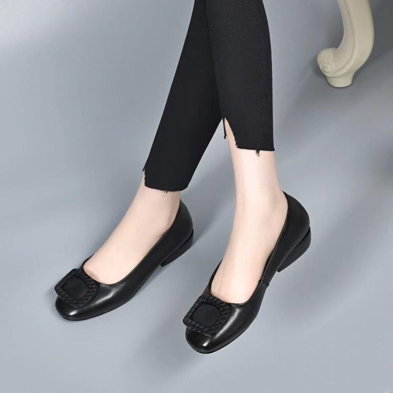

Doudou Shoes - Новая мягкая обувь, Универсальная обувь, Женская однотонная обувь, На плоской подошве 35 чёрный