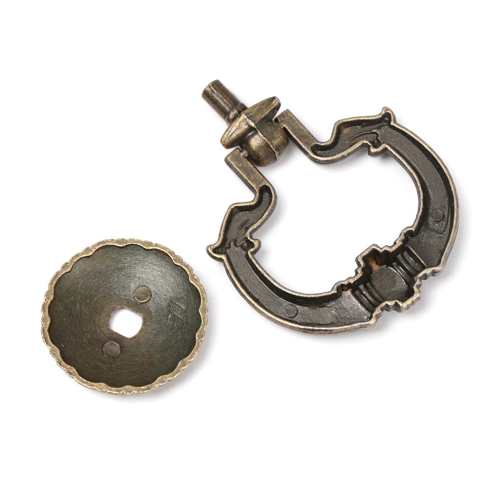 European Style Ring Pattern Retro Furniture Knobs Single Hole Bronze Handles Wardrobe Pulls