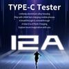Type-C Power Meter Tester DC 4-30V 0-12A Voltmeter Ammeter Voltage and Current Tester for Charger Power Bank Capacity Detector