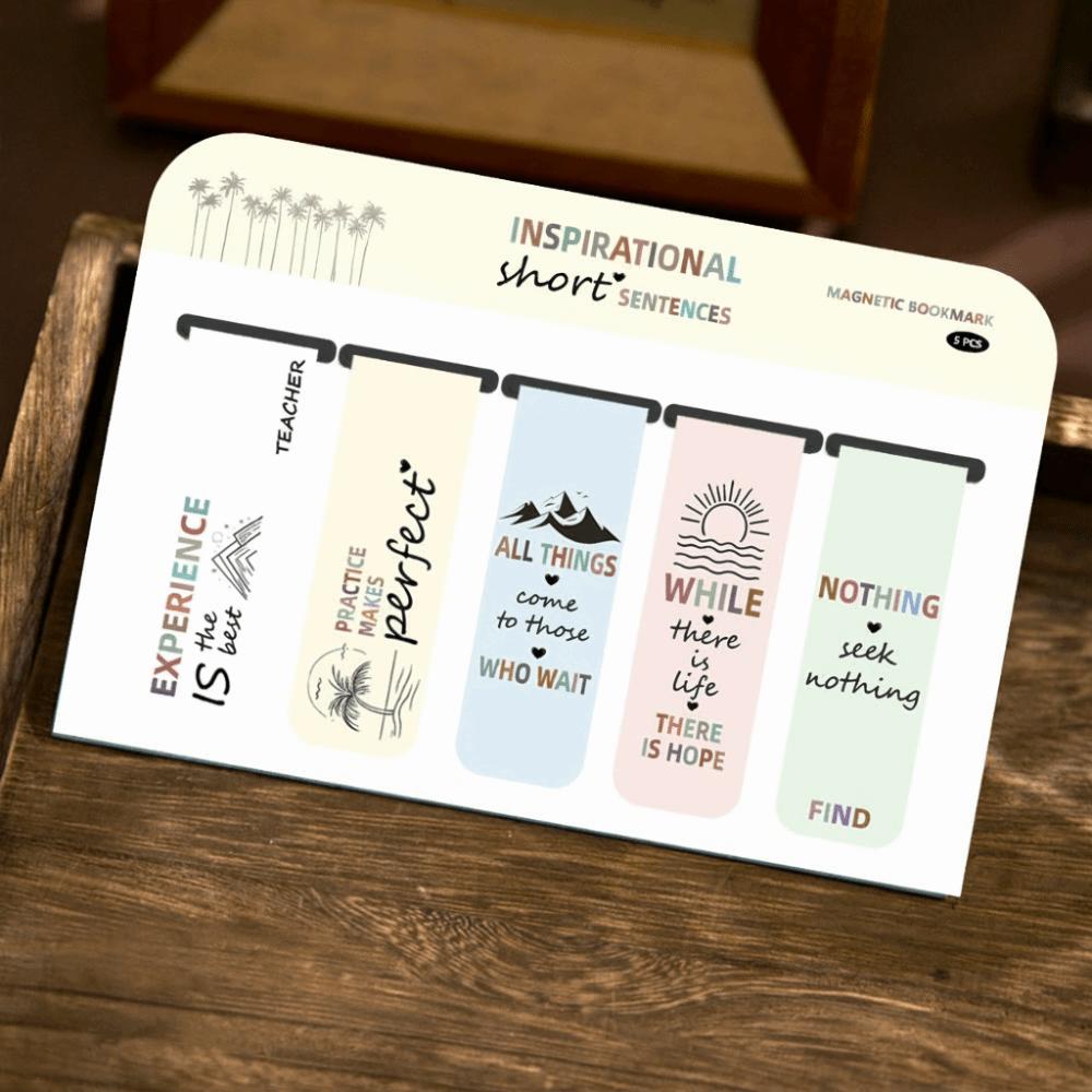 

5 Pcs/Set Watercolor Design Annotated Bookmarks for Reading, Annotation, and Gift D