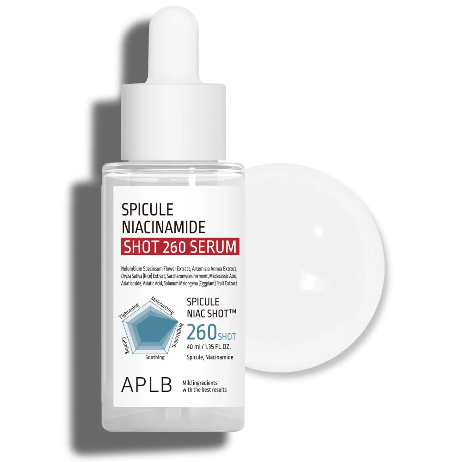 APLB Spicule Niacinamide Shot 260 Serum 40ml | Presenting Hydrated Texture, Brightening, Smoothing Texture 40ml