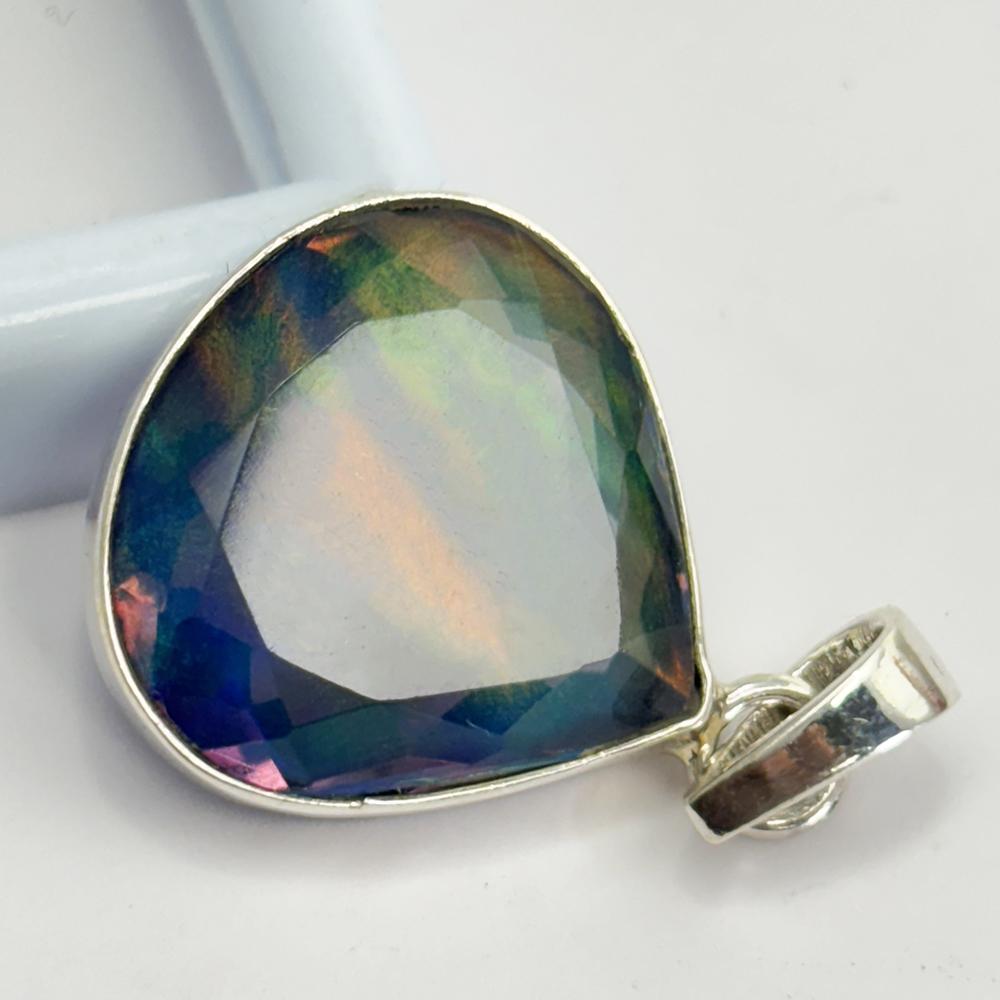 Top Quality Natural Opal 28 Ct Pear CERTIFIED 925 Sterling Silver Gems Pendant