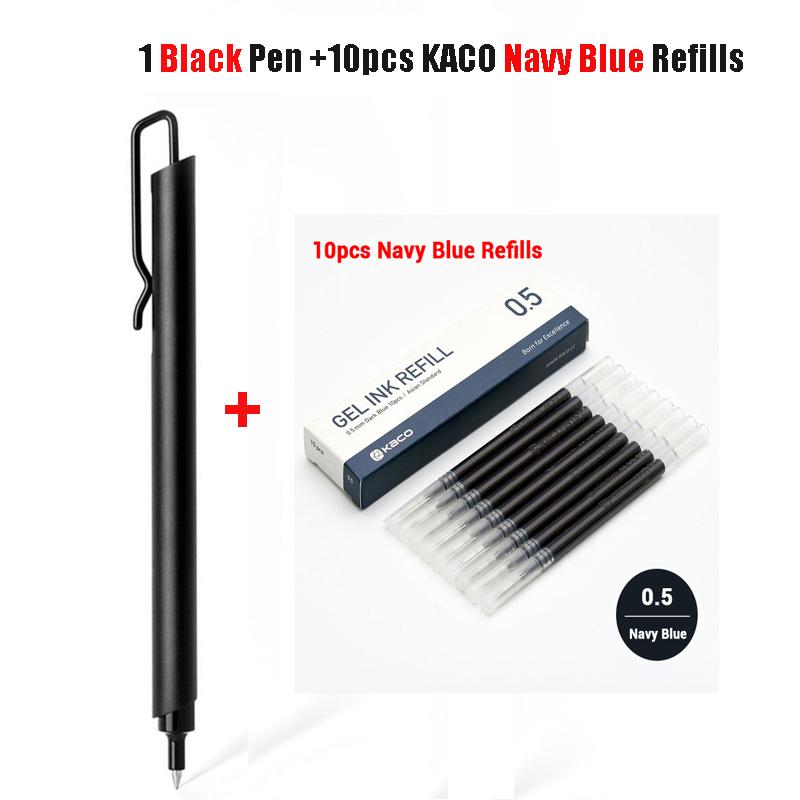 Kaco Metal Gel Pen 0.5MM Black Ink Refills Luxury Ballpoint Pens Business Signature Stylos Pen Holder Design Stationery Supplies