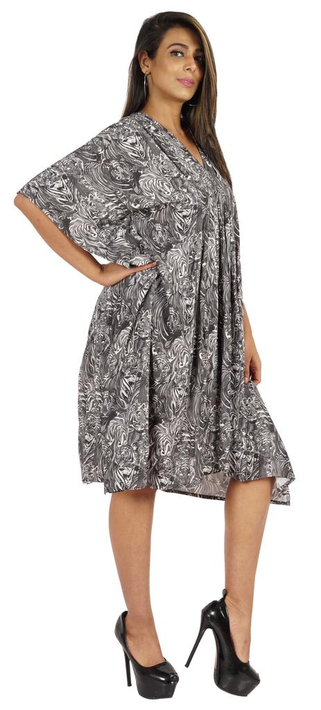 Moomaya Womens Short Kaftan Cover Up Night Dress Kaftan Gown Kimono
