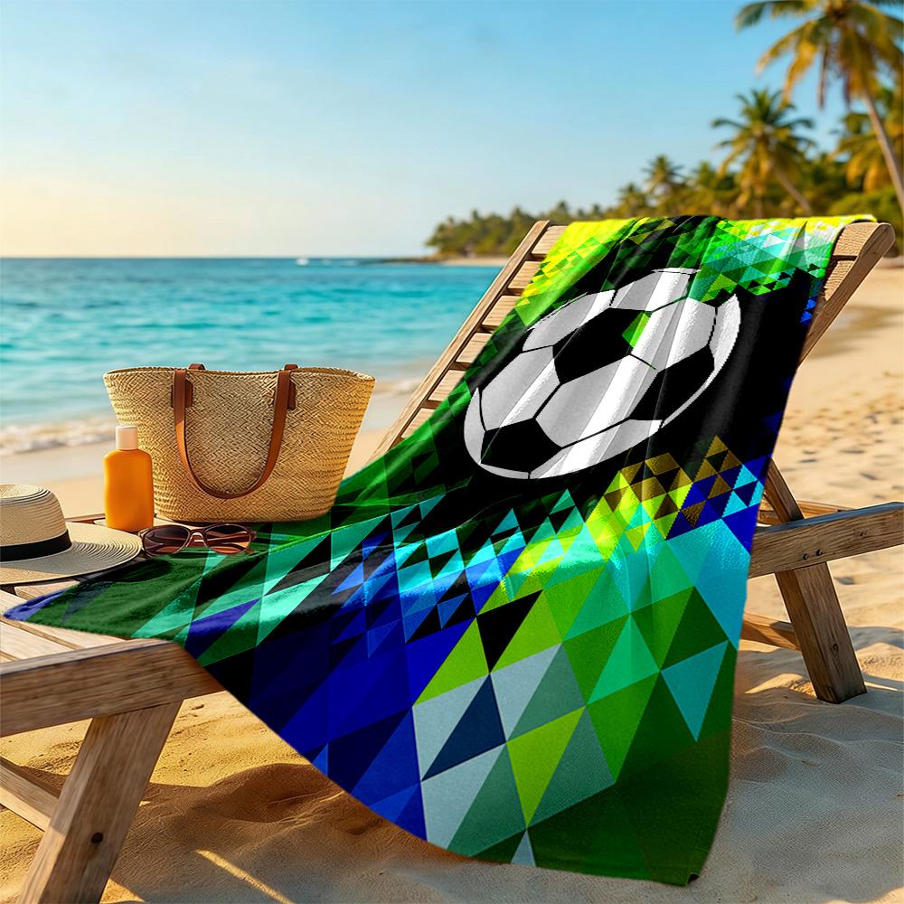 Soccer Beach Towel Quick-Dry Soft Microfiber Comfortable Lightweight Suitable for Swimming, Gym, Camping, Yoga Vacation