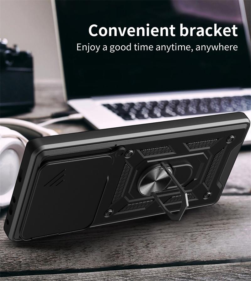 Armor Shockproof Slide Lens Cover Capa Funda For Xiaomi Redmi Note 15 Pro 5G 4G Note 14 Pro+ Plus Magnet Car Holder Ring Case