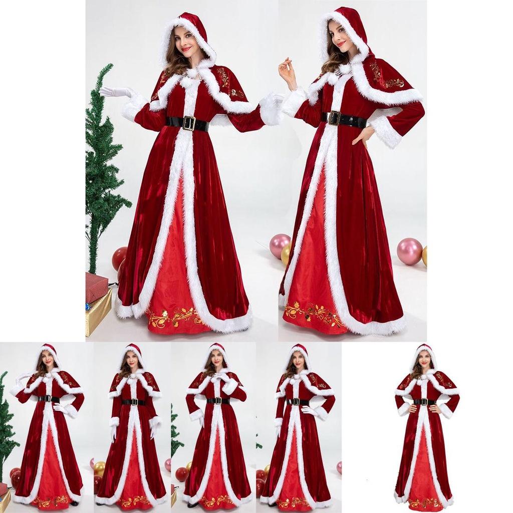 Elegant Deluxe Mrs. Santa Costume For Adults In Luxurious Soft Corduroy Fabric