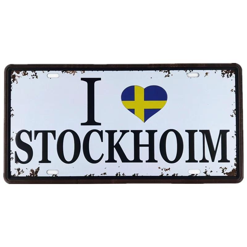 Japan USA Mexiko Italien Frankreich Flagge Auto Nummern schild Amsterdam Metall Zinn Zeichen Bar Pub Cafe Club Home Wand