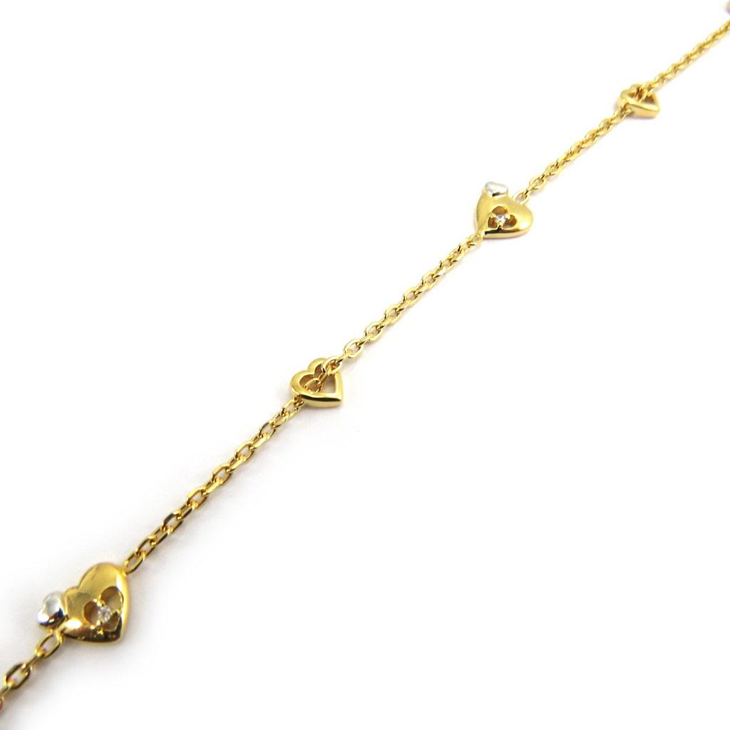 Altesse [G2452] - 2 Tone 'Love' Gold Plated Bracelet