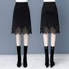 Lace Skirt Thickened Knitted New Autumn/winter High Waist Step Skirt Versatile Black A-line Skirt Wholesale