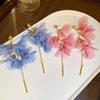 Sweet Pink Blue Flower Earrings for Women Yarn Mesh Long Tassel Earring Pendientes Mujer Fashion Y2K Jewelry Holiday Accessories