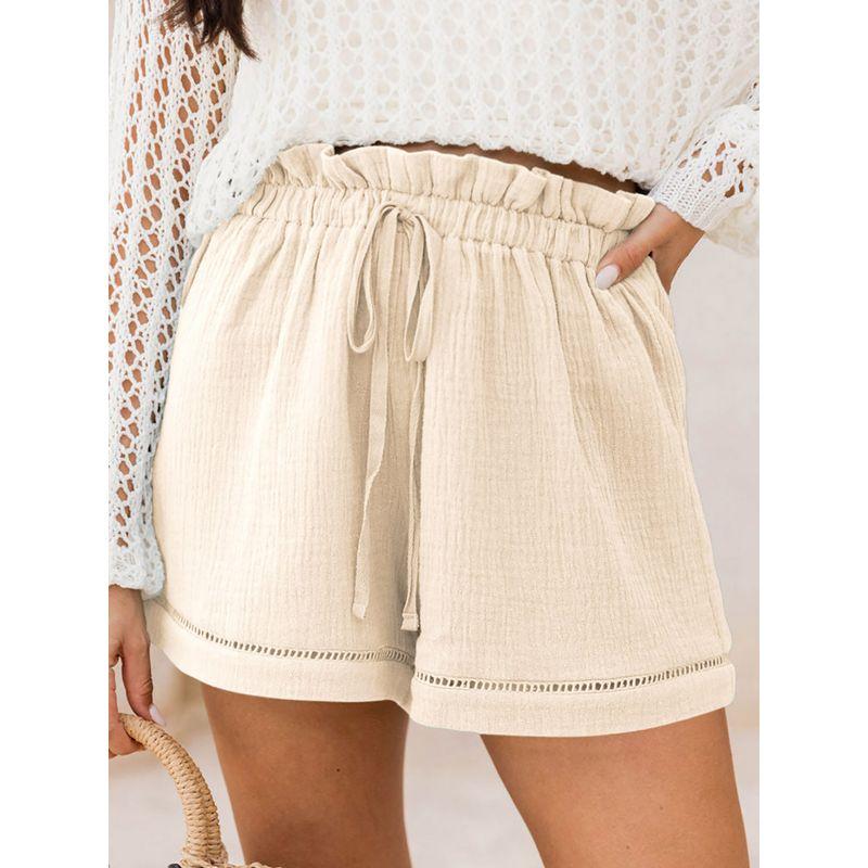 American Shiying Solid Texture Versatile High Waist Shorts Women 2025 Summer New Thin Breathable Casual Pants