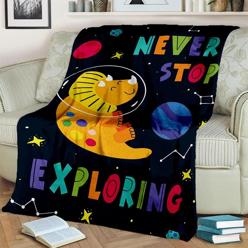 3D Dinosaur Space Cute Dino Children Cartoon HD Blanket,soft Throw Blanket for Home Bedroom Bed Sofa Picnic Office Cover Blanket