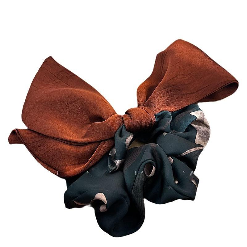 

1 шт. Корейская версия высококлассной женской изысканной ретро-повязки на голову с принтом и лентой, модный завязанный хвостик