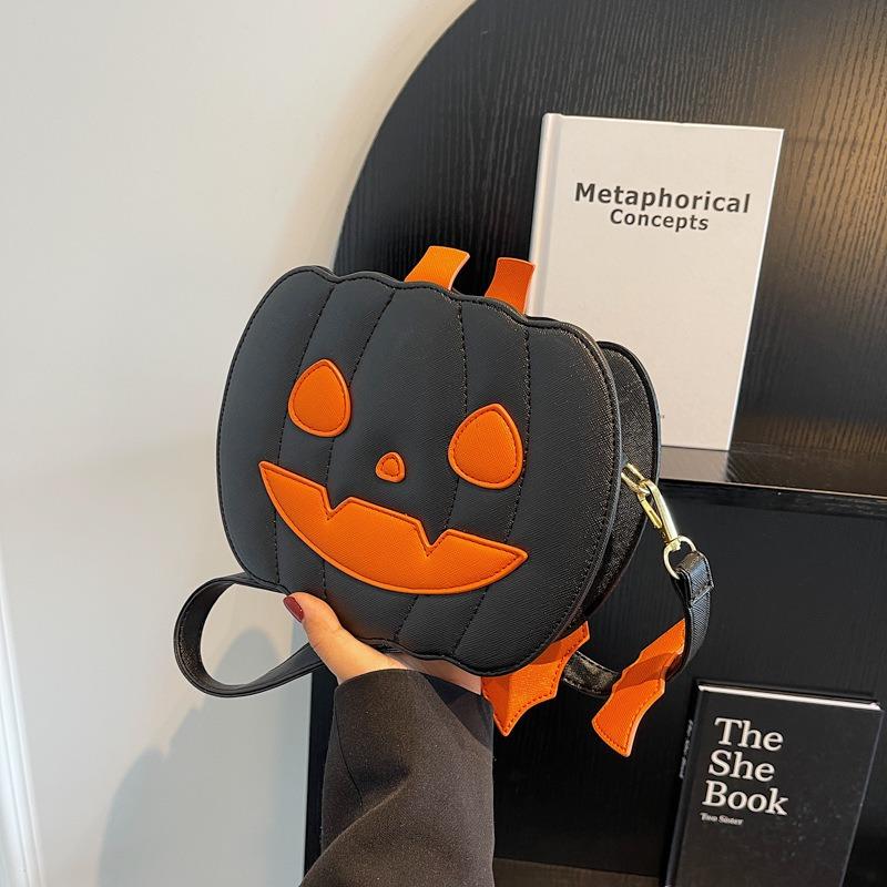 Halloween Funny Pumpkin Bag Fashion Personality Creative Trendy Shoulder Women's Bag Cartoon Oblique Span Bag