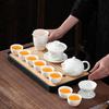 Chinese ink and wash Dehua white porcelain Kung Fu tea set business office gift box suet jade business gifts can be customized