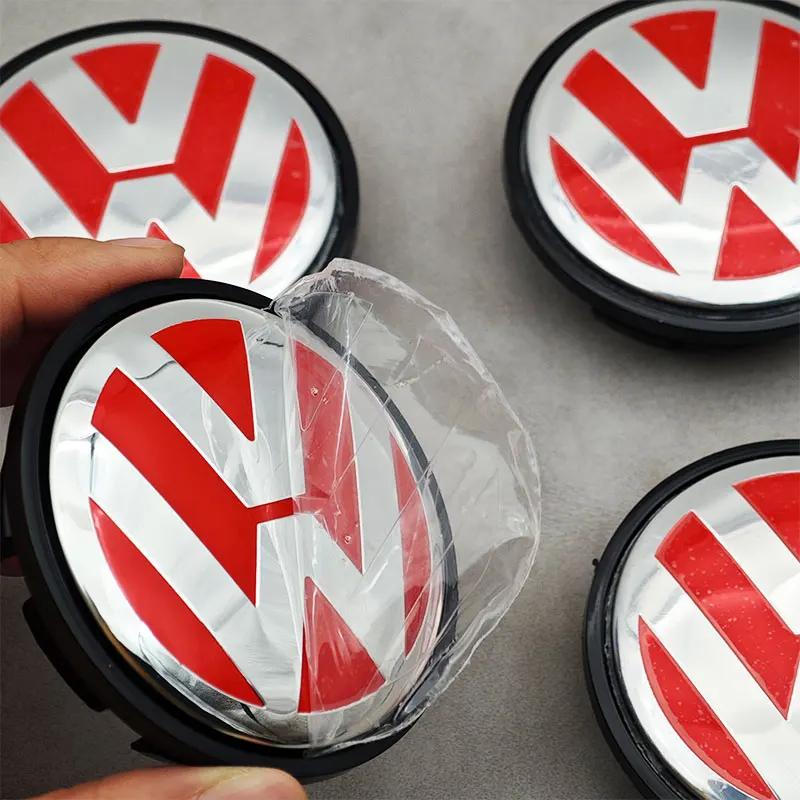 VW GTI GOLF 2026 Heiß für VW VOLKSWAGEN 4 Stück 65mm Rot VW Auto Radnabenkappen für Volkswagen VW R GTI Golf 6 Passat CC Magotan T