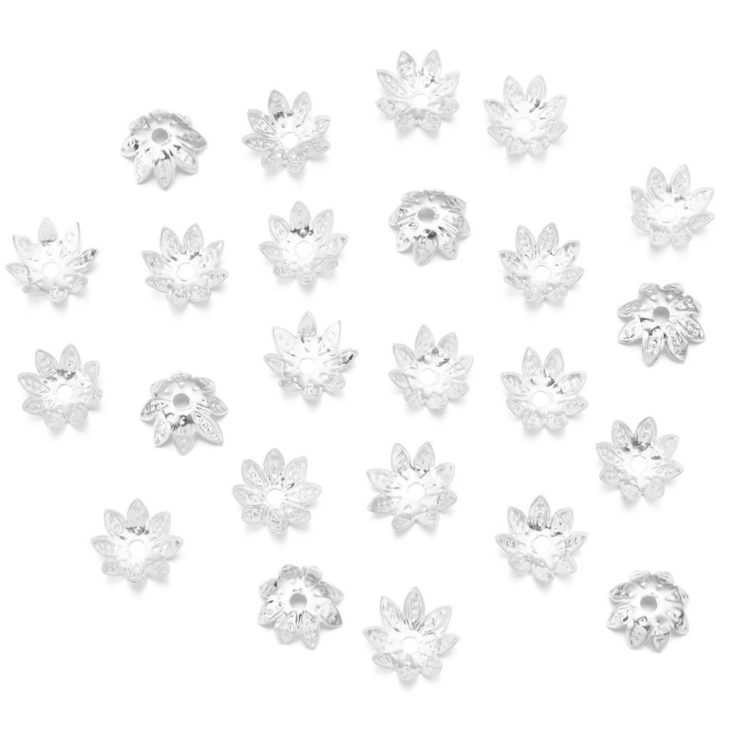 100Pcs Flowers Beads Caps 8/10/12mm Lotus Spacer beads Pendant Bead Tray for Jewelry Making Charms DIY Bracelet Necklace Earring