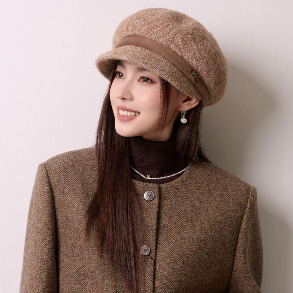 Winter mother wool hat women's fleece thickened duck tongue foreign gas warm hat in the elderly cold knitted cold hat