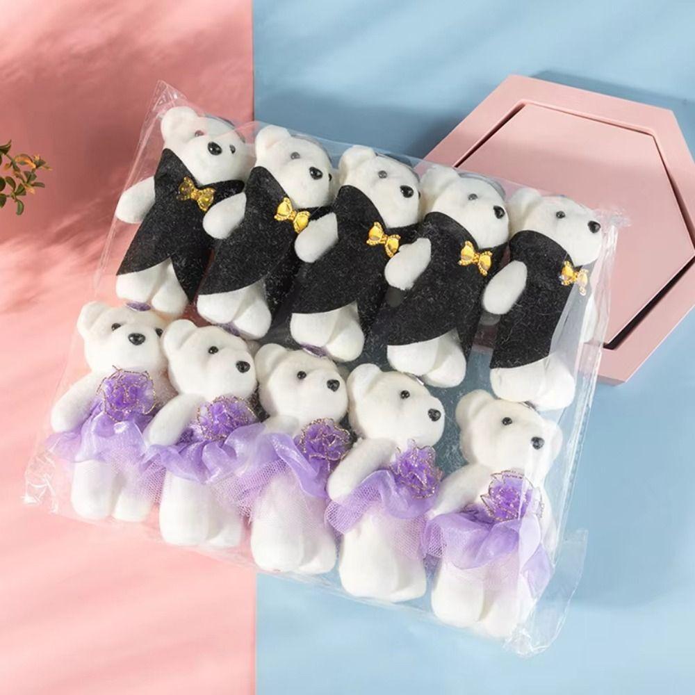 10pcs Couple Bear Mini Bear Flower Bouquet Foam Bear Cartoon Bouquet Doll Graduation Gifts