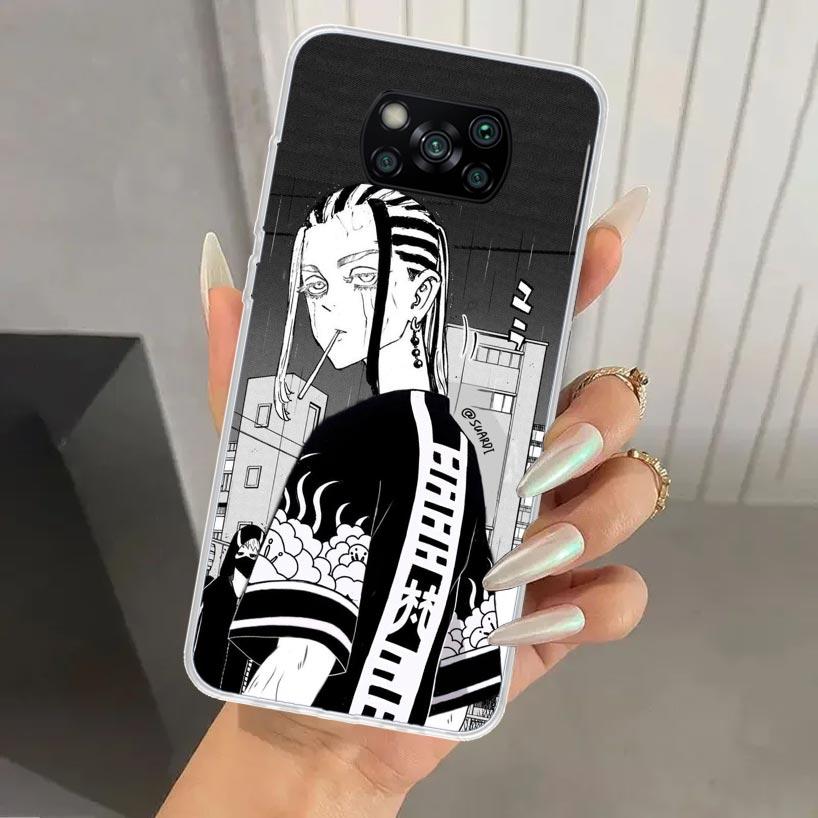 Tokyo Aevengers Black Anime Phone Case for Xiaomi Poco X5 X6 X7 Pro F7 Ultra M7 Redmi 15 15C 13 13C 12 12C 10 10A 10C 9 9A 9C 9T